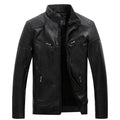 Men's plus velvet PU leather jacket