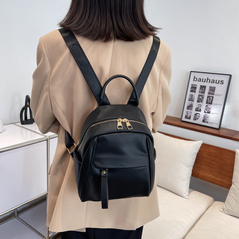 Fashion PU Backpack Soft Small Bags Women Cute Schoolbag Students