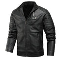 Leather Men's Leather Jacket Youth Motorcycle Leather Jacket Plus Velvet Thickening